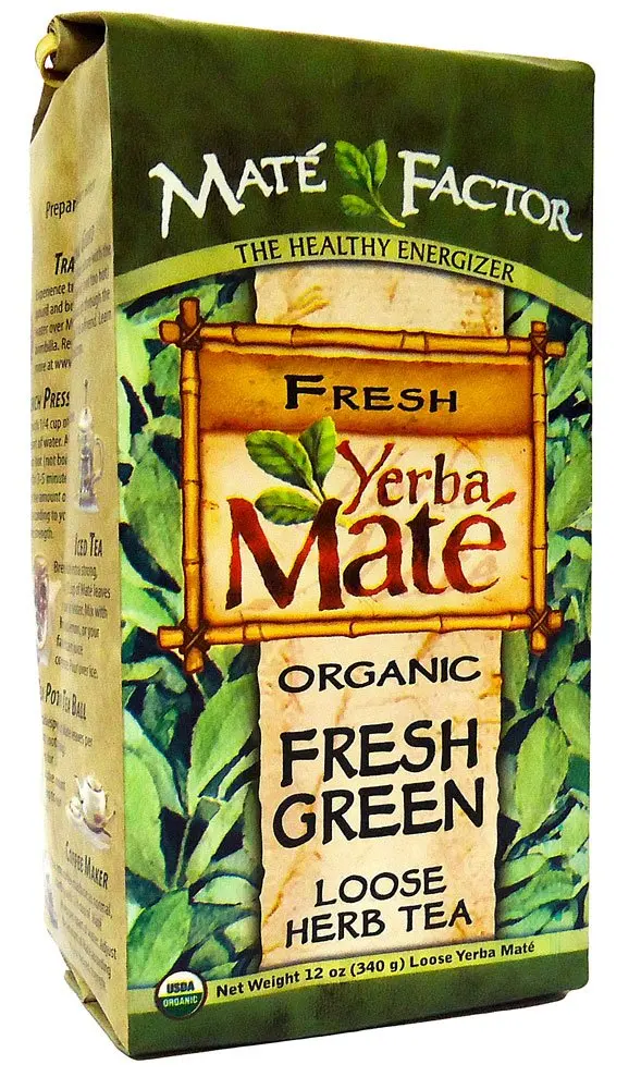 Té de Yerba Mate Orgánica, Verde Fresco Original, Bolsa de 12 Onzas - Impulso de Energía Natural