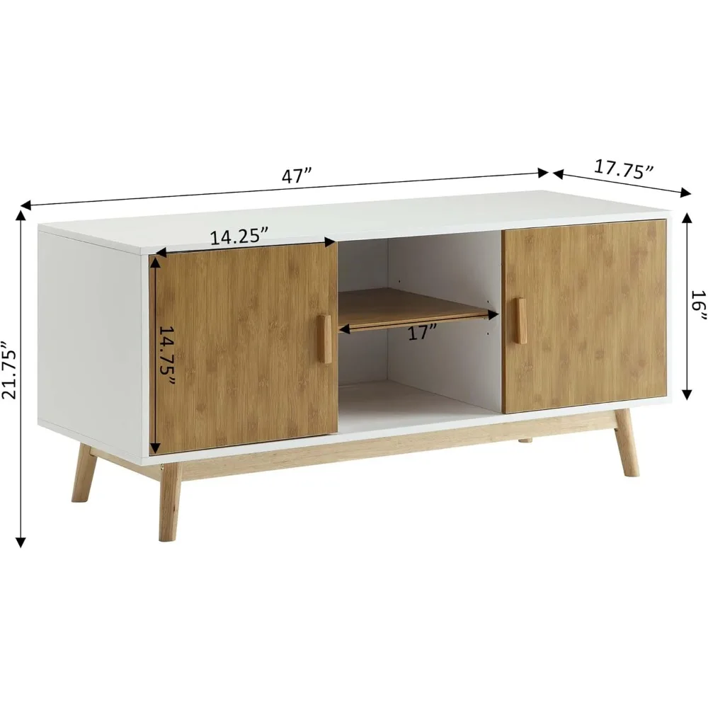 حامل تلفزيون أوسلو الحديث باللون الأبيض مع مساحة تخزين - مفاهيم الراحة #3