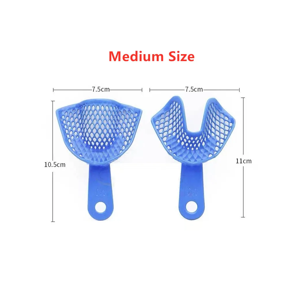 2pcs/set Dental Impression Trays Plastic-Steel Oral Care Teeth Holder Dental Materials Dentistry Dentist Tool For Adult Children