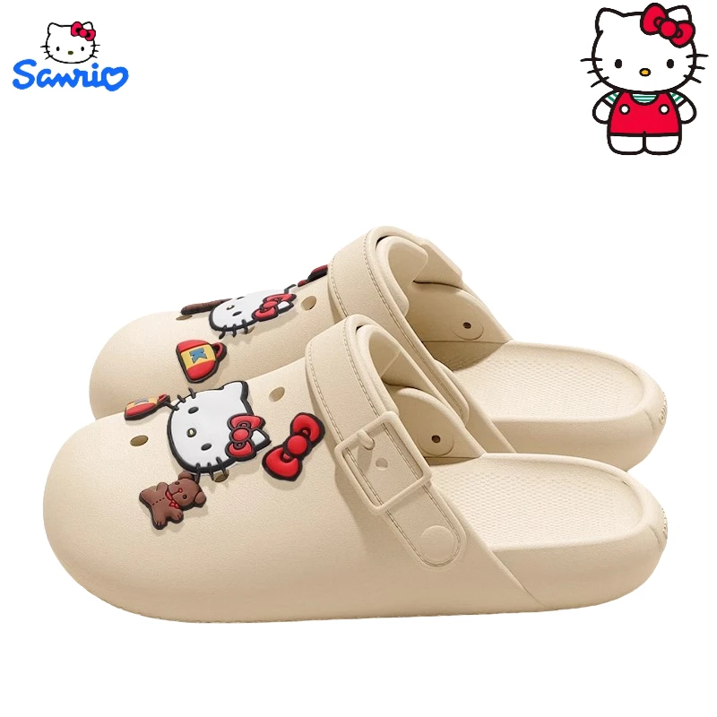 

sanrio Hello Kitty cartoon cute slippers creative Kawaii unisex couple same summer lightweight anti slip beach shoes gift