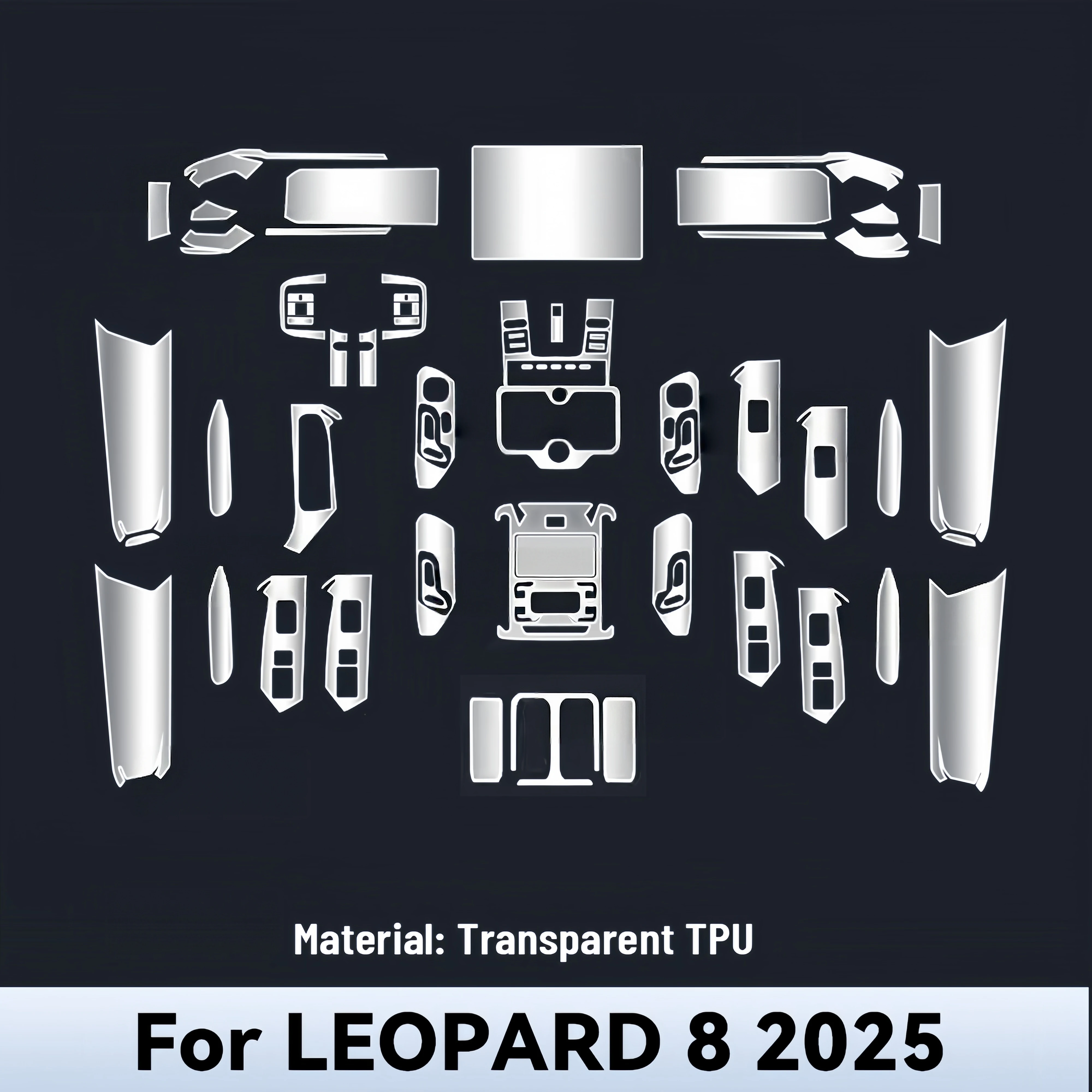 Transparent TPU For LEOPARD 8 2025 Car Center Console Media Dashboard Navigation Anti-scratch Protector Interior Film