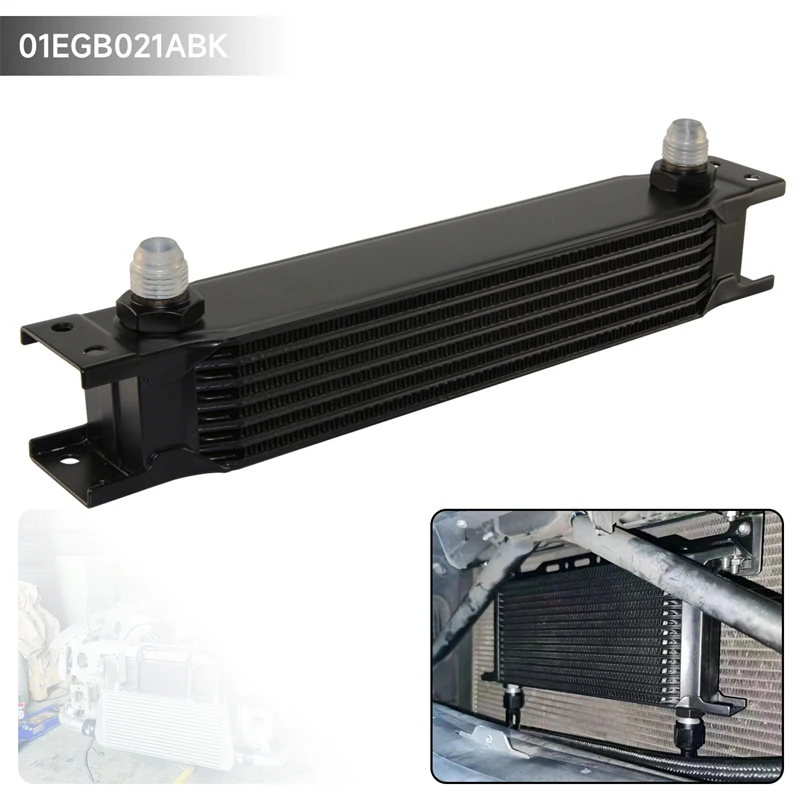 

Oil Cooler 7 Row 248MM 8AN 3/4"-16 UNF Universal Engine Transmission MOCAL Style AN-8 Racing Aluminum Black/Silver