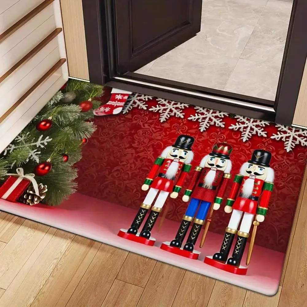 Leichte Luxus Weihnachten Nussknacker Bodenmatte Eingang Willkommen Fußmatte Nachttisch Balkon Korridor Weihnachtsdekoration Teppich