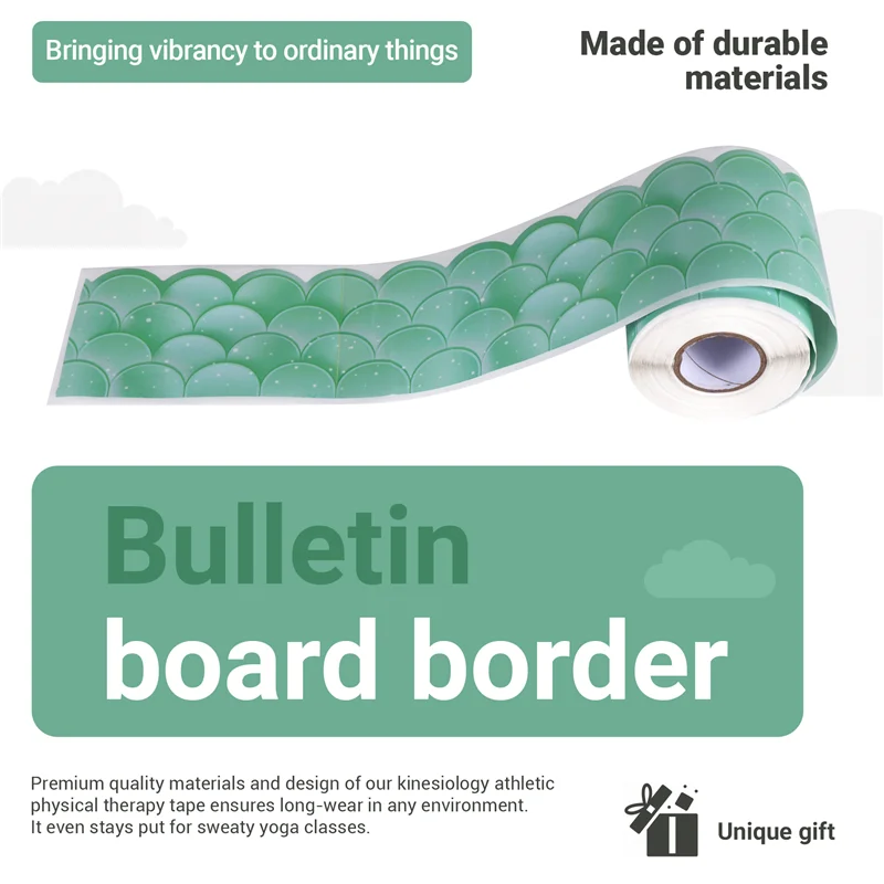 

Precisionn 20M Ombre Scallops Bulletin Board Borders Rainbow Straight Borders Classroom Or Home School Decoration