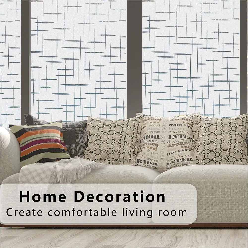 Frosted Window Film Non-Adhesive, Frosting Privacy Film for Glass Windows, Self Static-Cling Decorative Window Cling for Home