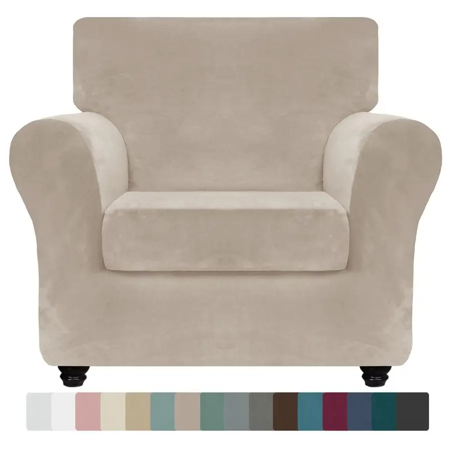 

Роскошные бархатные чехлы для кресел с подлокотниками, 2 шт., эластичные чехлы для стульев для гостиной, толстые, мягкие, противоскользящие