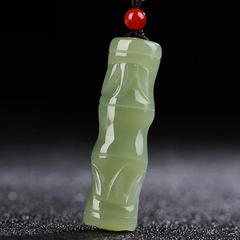 

Ювелирные изделия из натурального нефрита Хэтянь, нефрита, озера, зеленого бамбука, праздничный кулон для мужчин и женщин