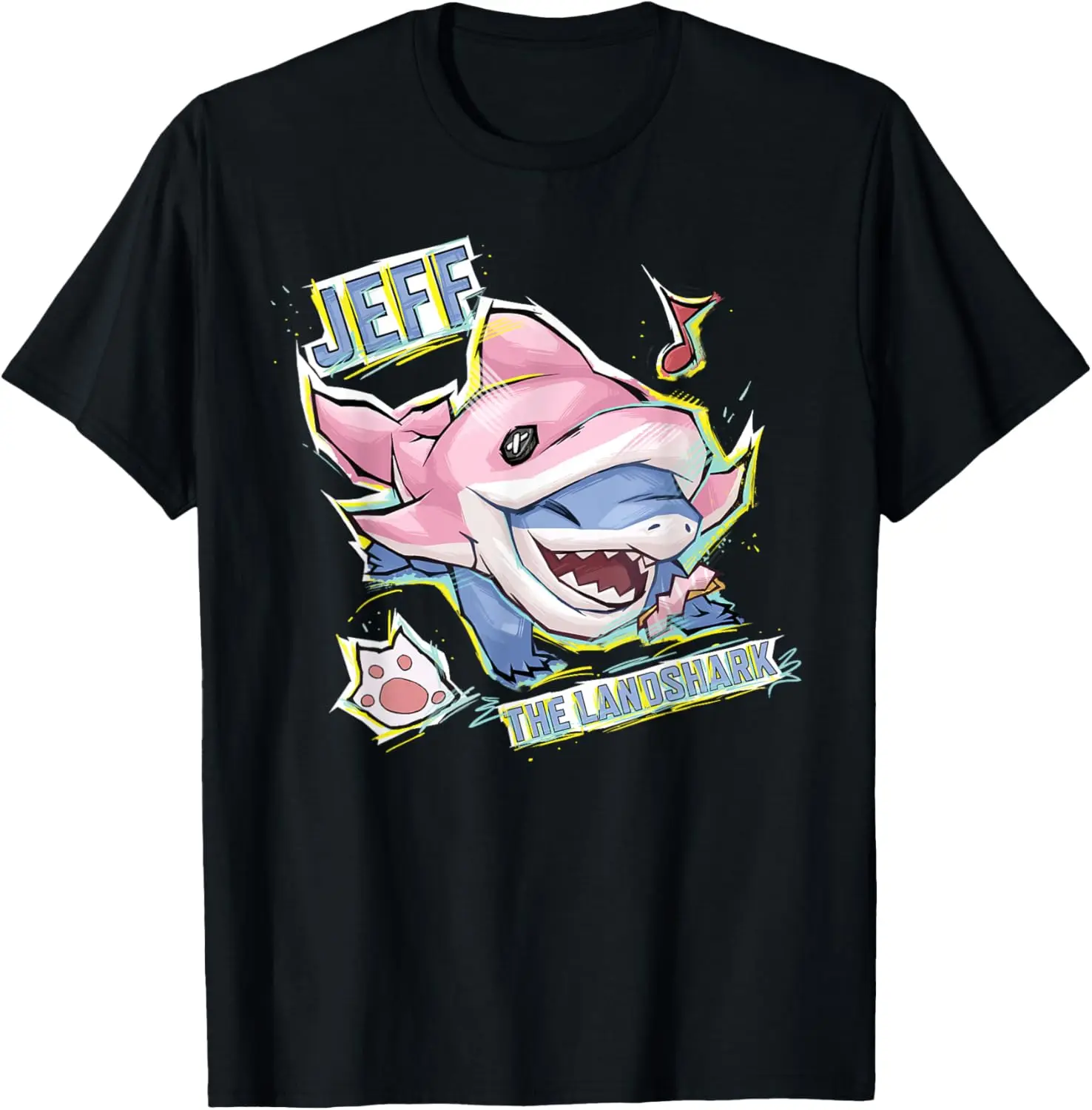 Marvel Jeff The Landshark T-Shirt Men Women Cute Pink Shark Graphic Tees Casual Short Sleeve Tops