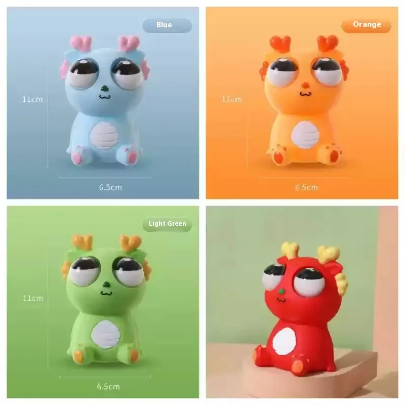 

Dragon Eye Popper Toy Creative Stress Relief Gift Mini Dragon Figure Big Eyes Design Bendable Mouth Fun Plaything For Kids