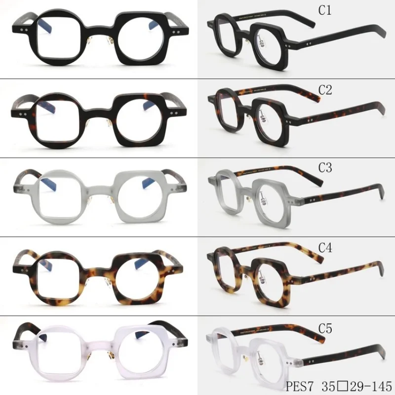 Vintage Round in Square Eyeglasses Frame High-end Acetate Nearsight Eyewear Fashion Spectacles reading glasses