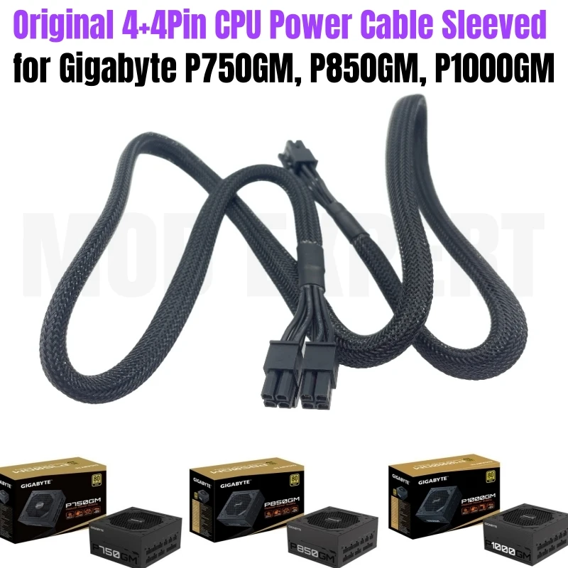 

Original Gigabyte 8Pin to 4+4Pin Sleeved Net CPU Modular Power Cable for Gigabyte P750GM, P850GM, P1000GM Gold Power Supply PSU