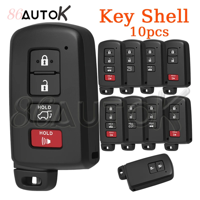 10pcs Car Key Shell Smart Key Case for Toyota Camry RAV4 Avalon 2012-2015 Key Fob Housing 2/3/4 Buttons Car Key Case Fob Cover