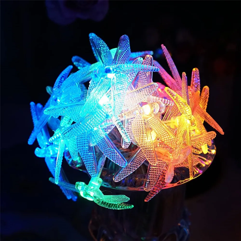 Libellen-Lichterkette, 40 LEDs, dekorativer funkelnder Lichterkette, batteriebetrieben, für Schlafzimmer, Hochzeit, Weihnachtsdekoration – Detail 10