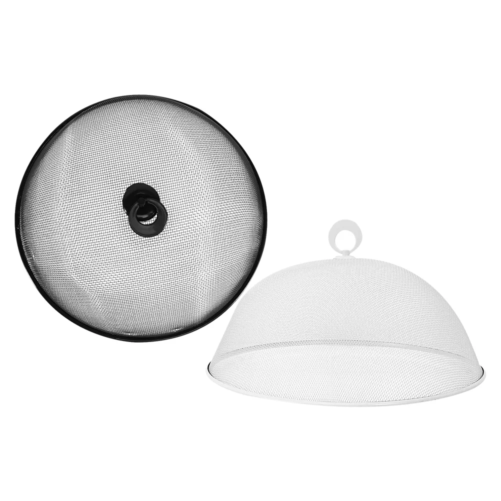 

2 Pcs Food Cover Stainless Steel Mesh Dome Dust-proof Insect-proof Reusable Protective Tent for Dining Table BBQ Party Household
