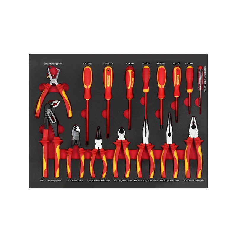 

Набор инструментов на заказ, 16 шт., плоскогубцы из пенопласта EVA, отвертки, инструмент для изоляции VDE, набор ручных инструментов напряжения