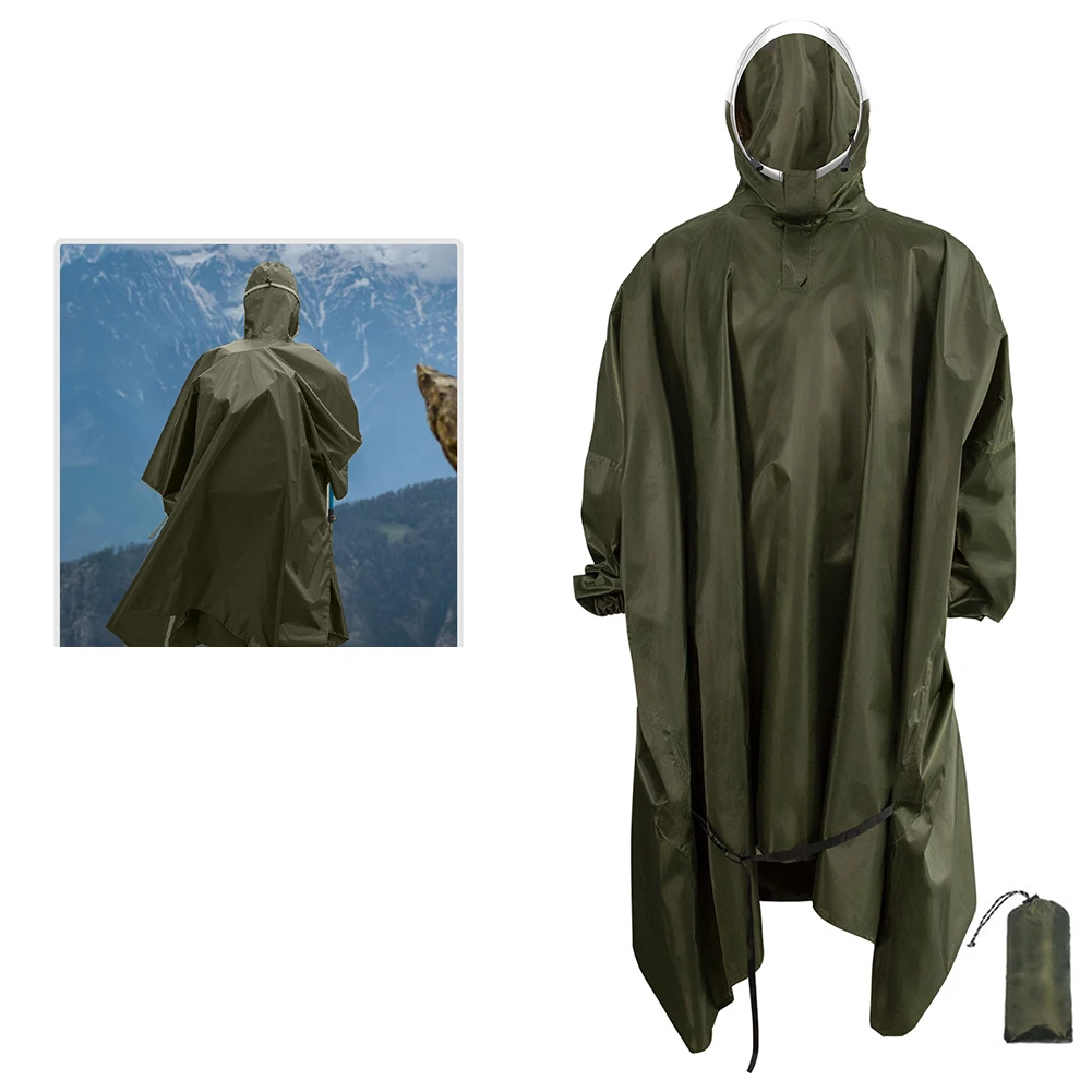 Ultralight rainwear 3in1 raincoat waterproof for outdoor hiking For cycling and fishing with webbing buckle waistband design