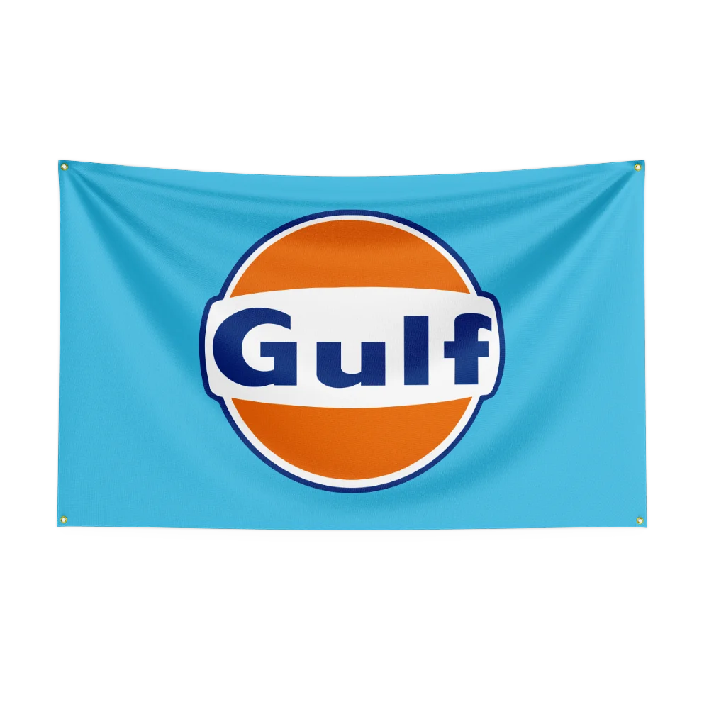 G-G-u-l-f Fuel Flag For Oil Station Garage Tuning Workshop studio fan collection home ornament