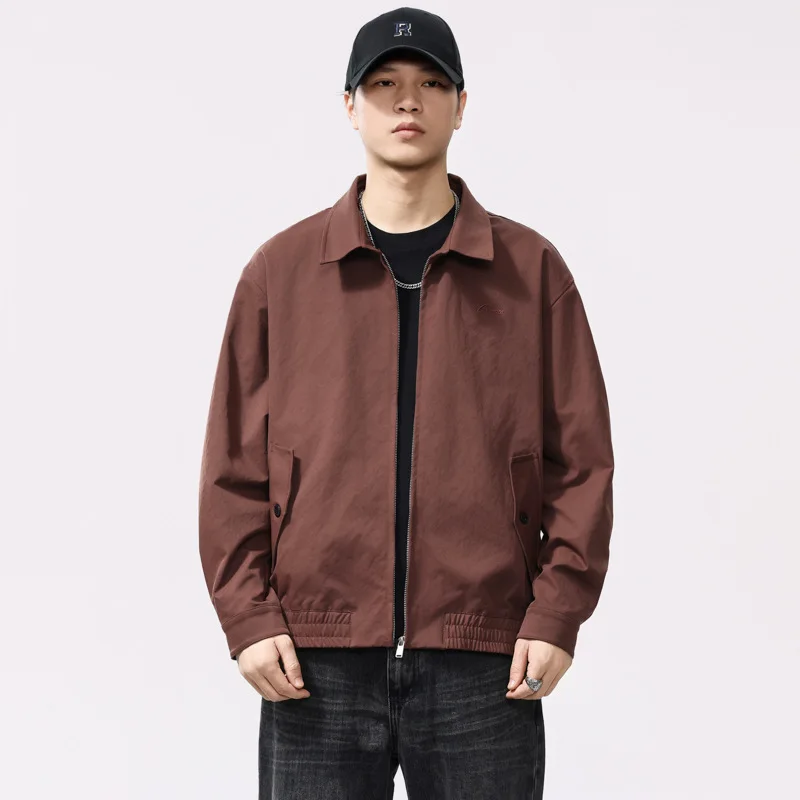 Men's Jacket Lapel Button Decoration Zipper Placket Soft Breathable Durable Loose Minimalist Versatile Casual Cardigan Outerwear