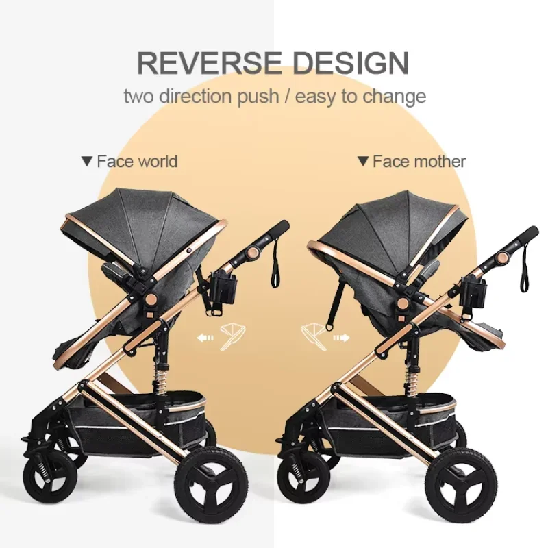 Top-ranking Baby Stroller Supplier High Landscape 3-IN-1 Winter Stroller For Baby with Safe Seat/Carrycot, EN Certificate