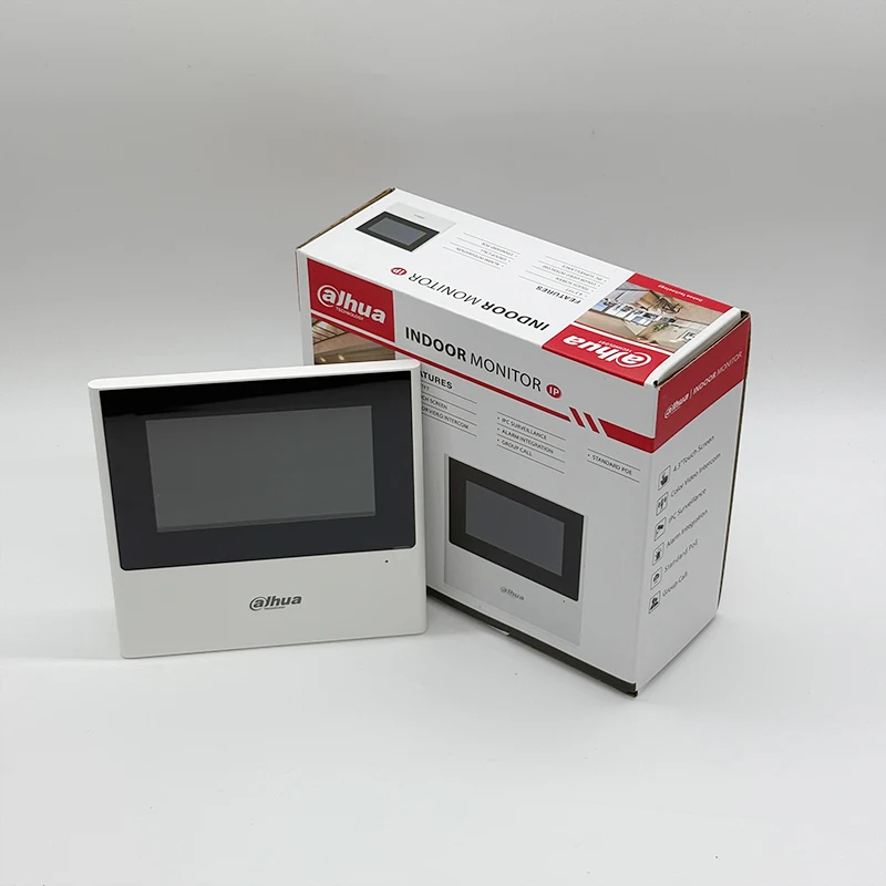 شاشة Dahua 4.3 بوصة TFT IP & Wi-Fi داخلية VTH2611L-WP تدعم التحكم في الباب والمصعد PoE اتصال داخلي عبر الفيديو للمنزل الذكي