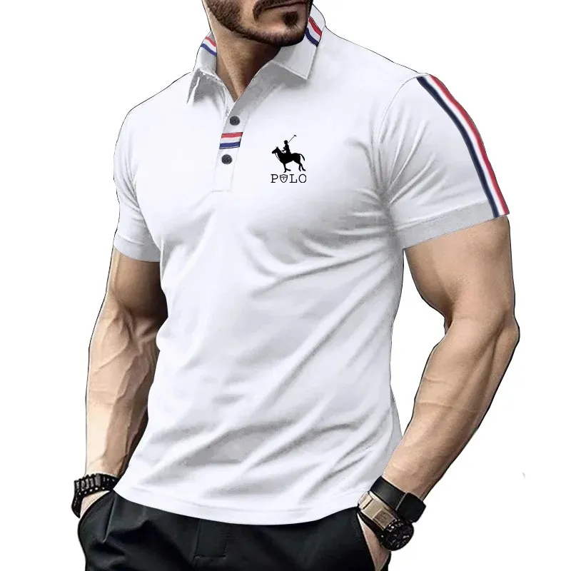 2025 New Summer Short sleeved Polo Shirt for Men's Business Casual Shirt for Men's Polo Shirt