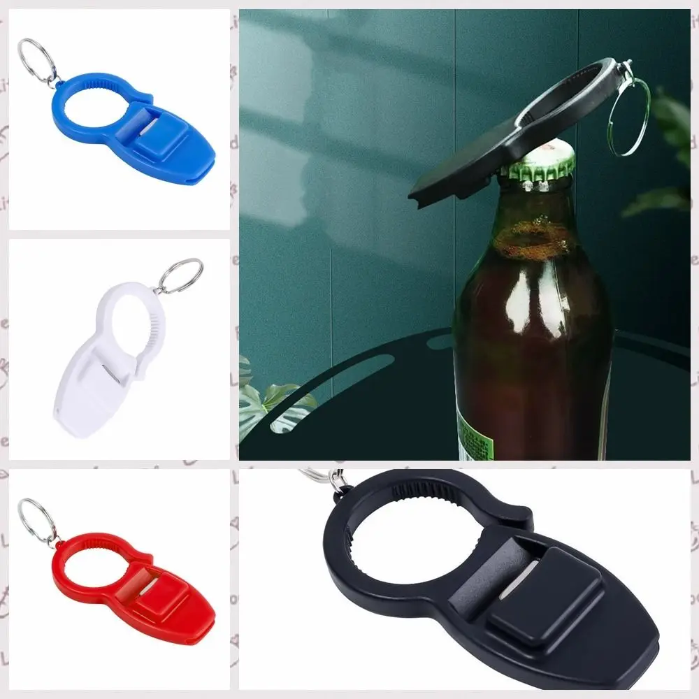 Portable 3 in 1 Opener Plastic Keychain With Hanging Loop Manual Can Opener Labor-saving Wall-mounted Beer