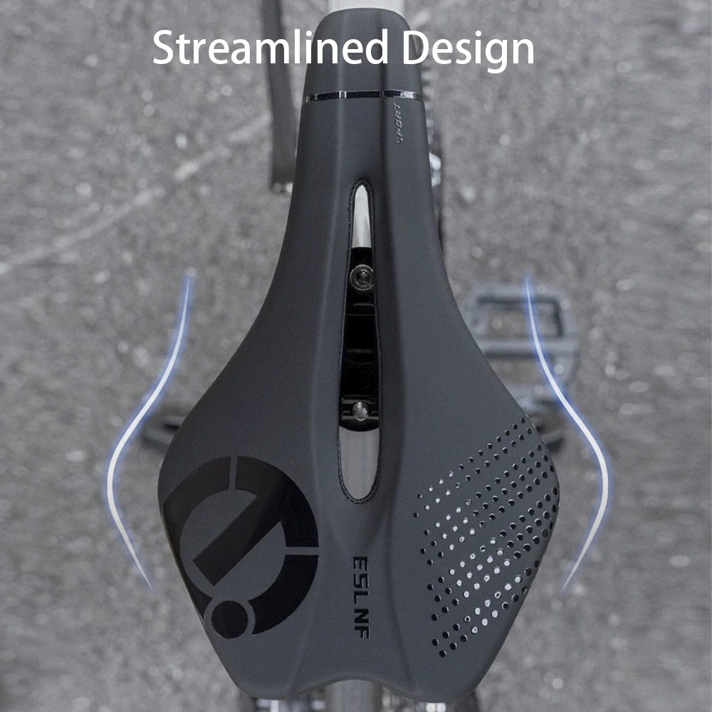 Waterproof Bicycle Saddle Sponge & Leather Non-Slip Shock Absorption Breathable Bike Seat for MTB Road Bike Cycling 25.5*15.5cm