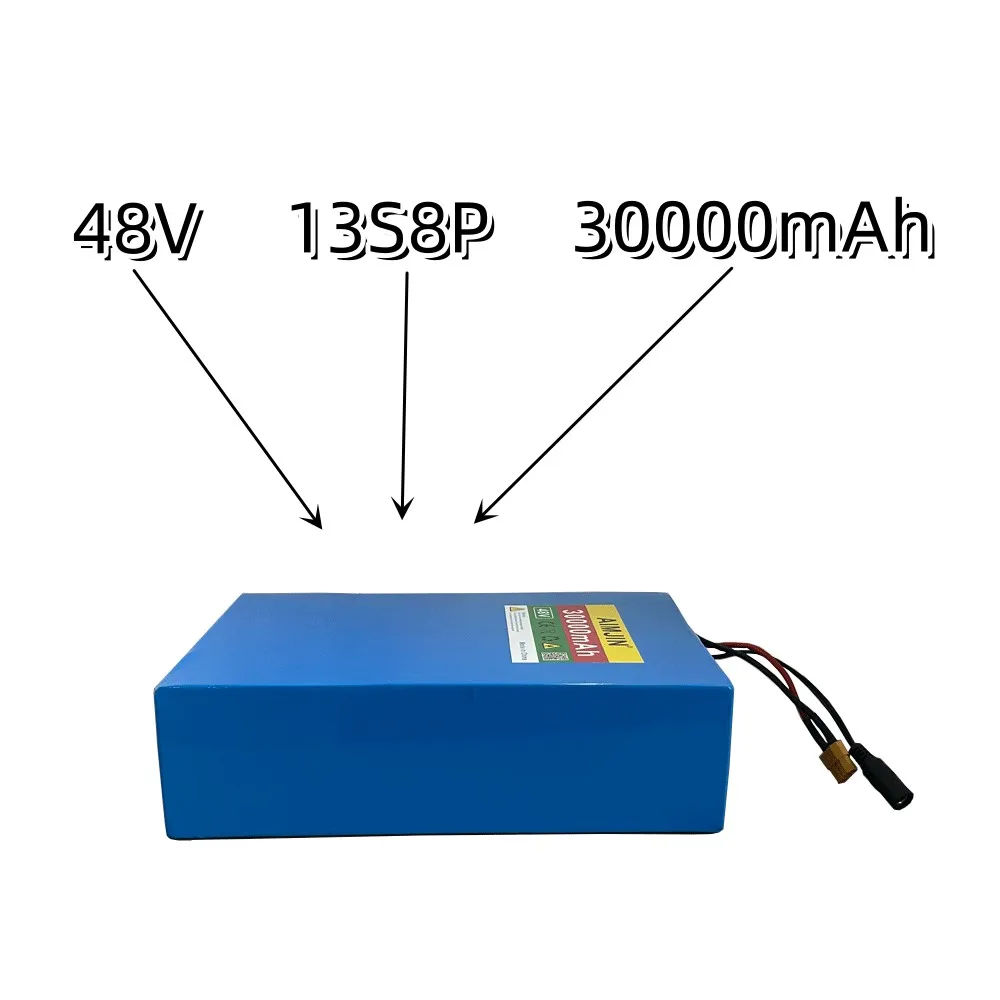 Battery 13S8P 48V 30Ah rechargeable lithium 250-800W Gran capacidad battery pack+charger