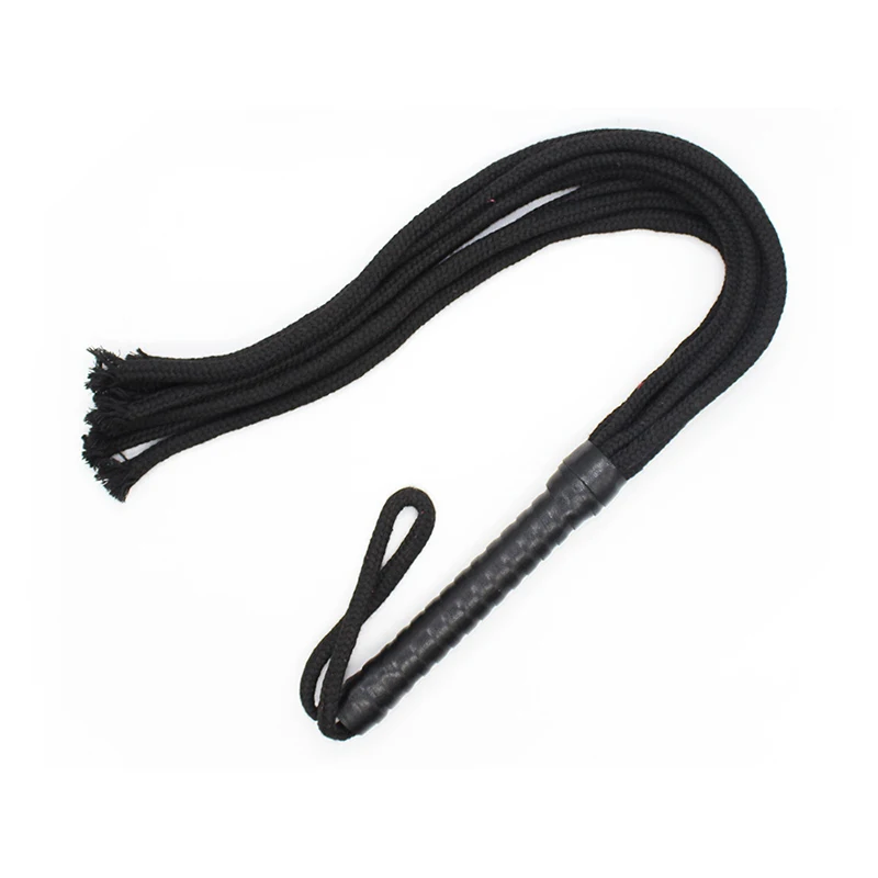 48cm Leder griff echtes Baumwoll seil lose Peitsche Pferde peitsche Reiten Ernte Flogger Paddel Slapper Pferd Training Dressur peitschen