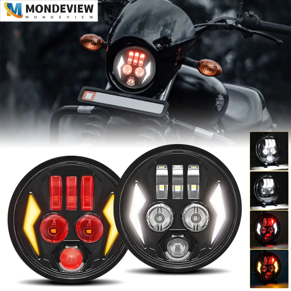 

MONDEVIEW R5 5,75-дюймовый светодиодный светильник для мотоцикла, 6000K, белый свет, 160 Вт, высокая мощность, 10000LM, высокая яркость, дневные ходовые огни