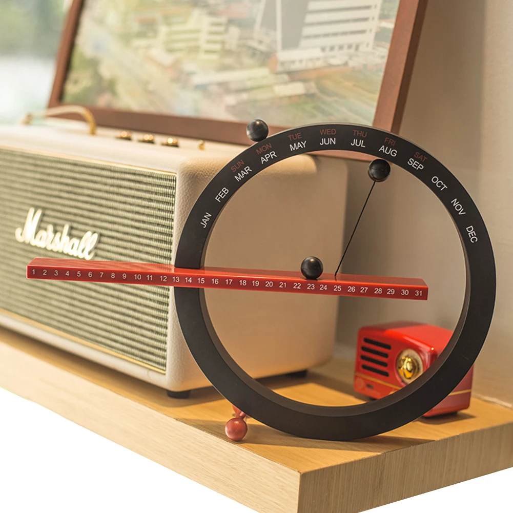Magnetic Ball Perpetual Calendar with Month Week Date Desktop Calendar Decor Novelty Desk Calendar for Home Office Decor