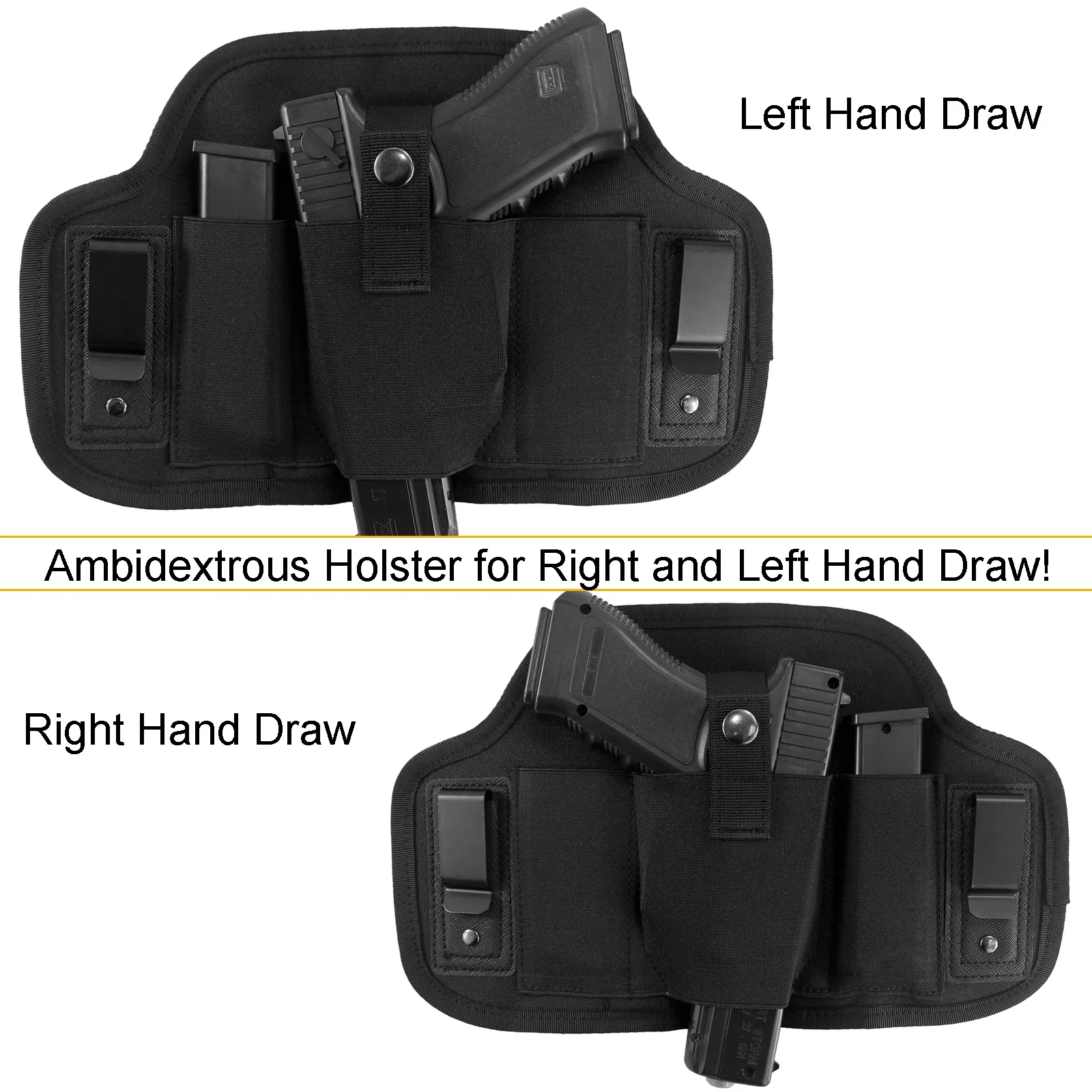 Tactical IWB Pancake Gun Holster Waist Belt Ambidextrous Pistol Holsters for Taurus G3/G2C/G3C Glock 17/19/20/21/26/PT111/PT140