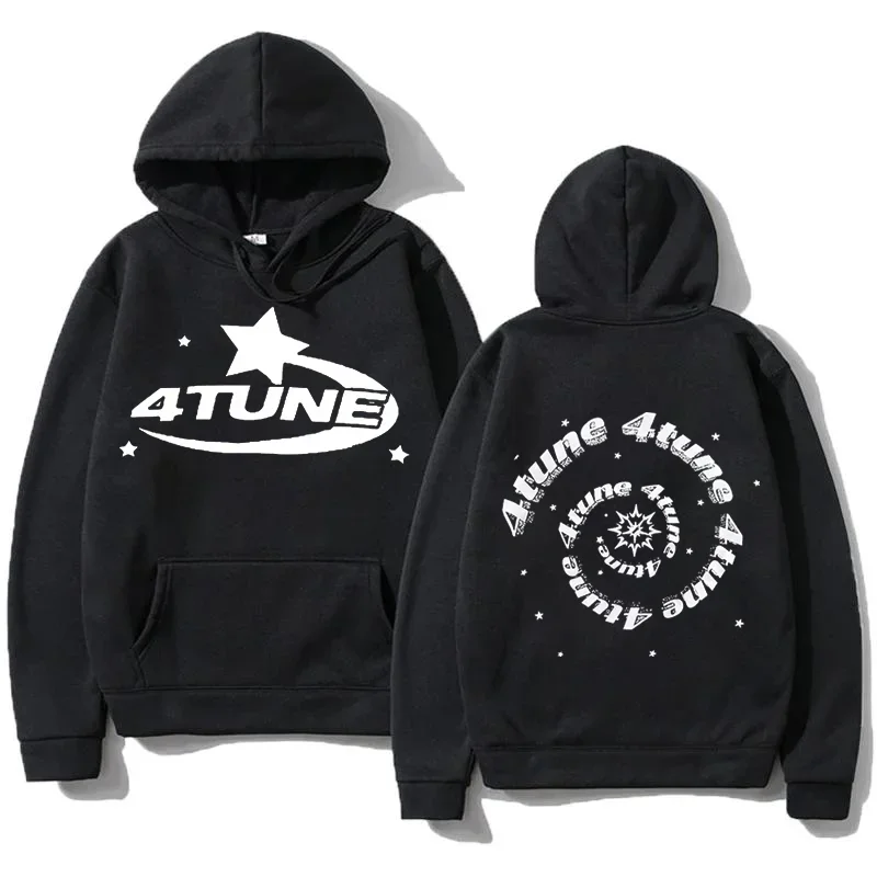 

4Tune Graphic Hoodie Unisex Fashion Casual Sweatshirt y2k Coat Men Women American Street Hip Hop Oversized top clothes