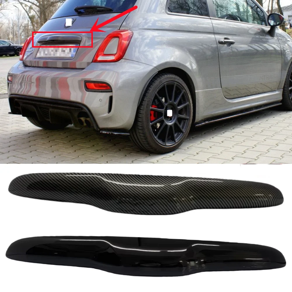 ل أبارث/فيات 500 595 695 الكربون سيارة الجذع مقبض غطاء الكسوة الباب الخلفي الذيل الباب الديكور قطاع ملصق