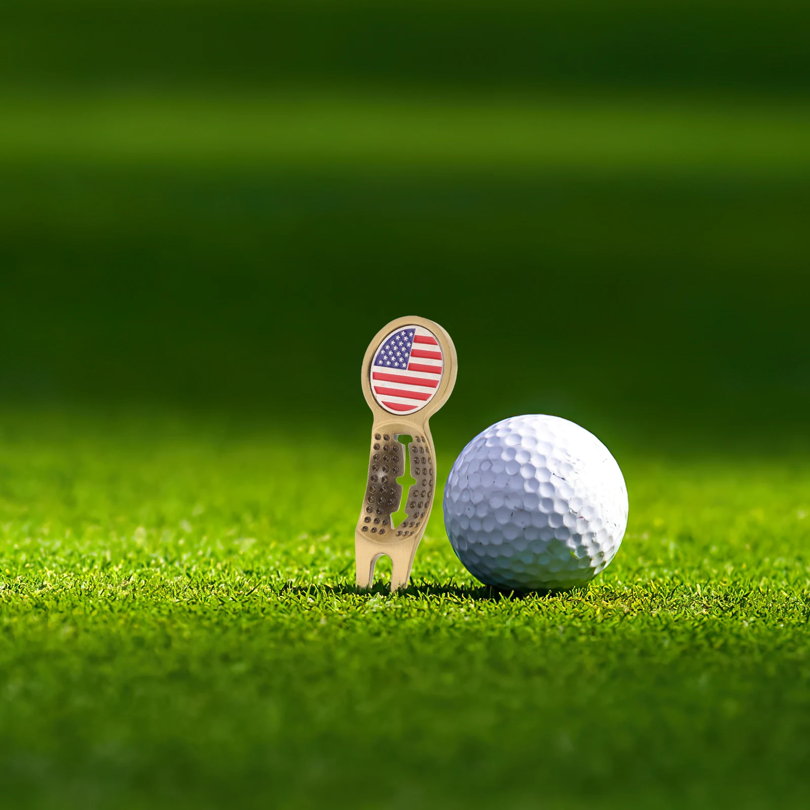 

Fork Ball Marker Repair Tool Compact Metal Supplies Professional Golfs Divot Fork Lightweight Portable Training Equipment