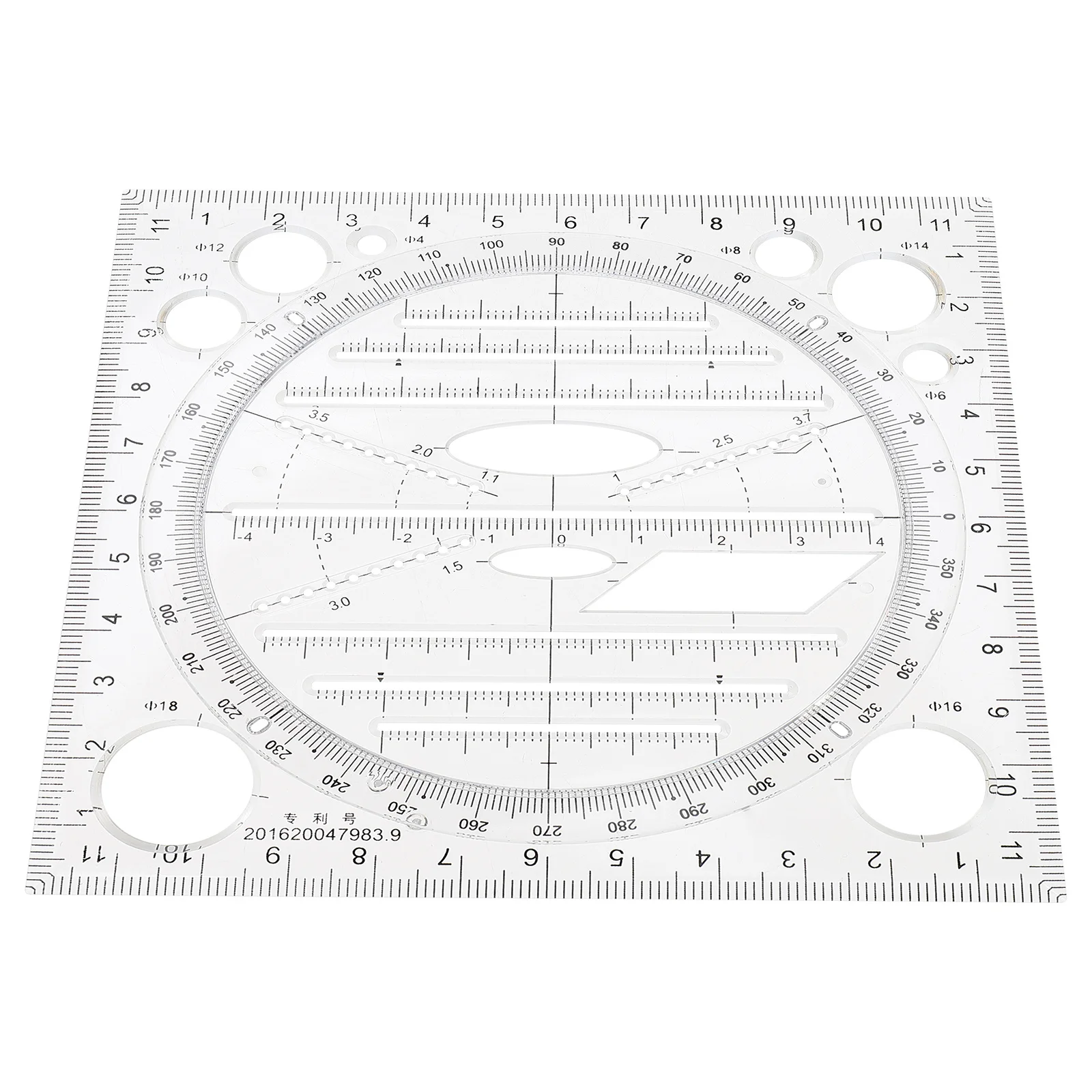 مجموعة مسطرة رسم هندسية أداة قياس متعددة الوظائف للمدرسة والمنزل ومقياس دقيق للنشاط والنسخ اليدوي
