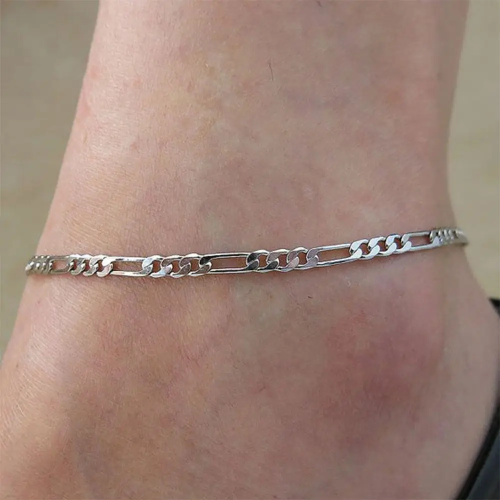 Men Womens Simple 1 Pcs Chain Foot Gold&Silver Link Anklet Jewelry Ankle Bracelet