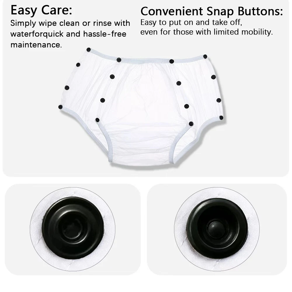Unisex Adult Incontinence Underwear Shorts Soft Skin-Friendly Leakproof Washable Protective Panties For Urinary Incontinence