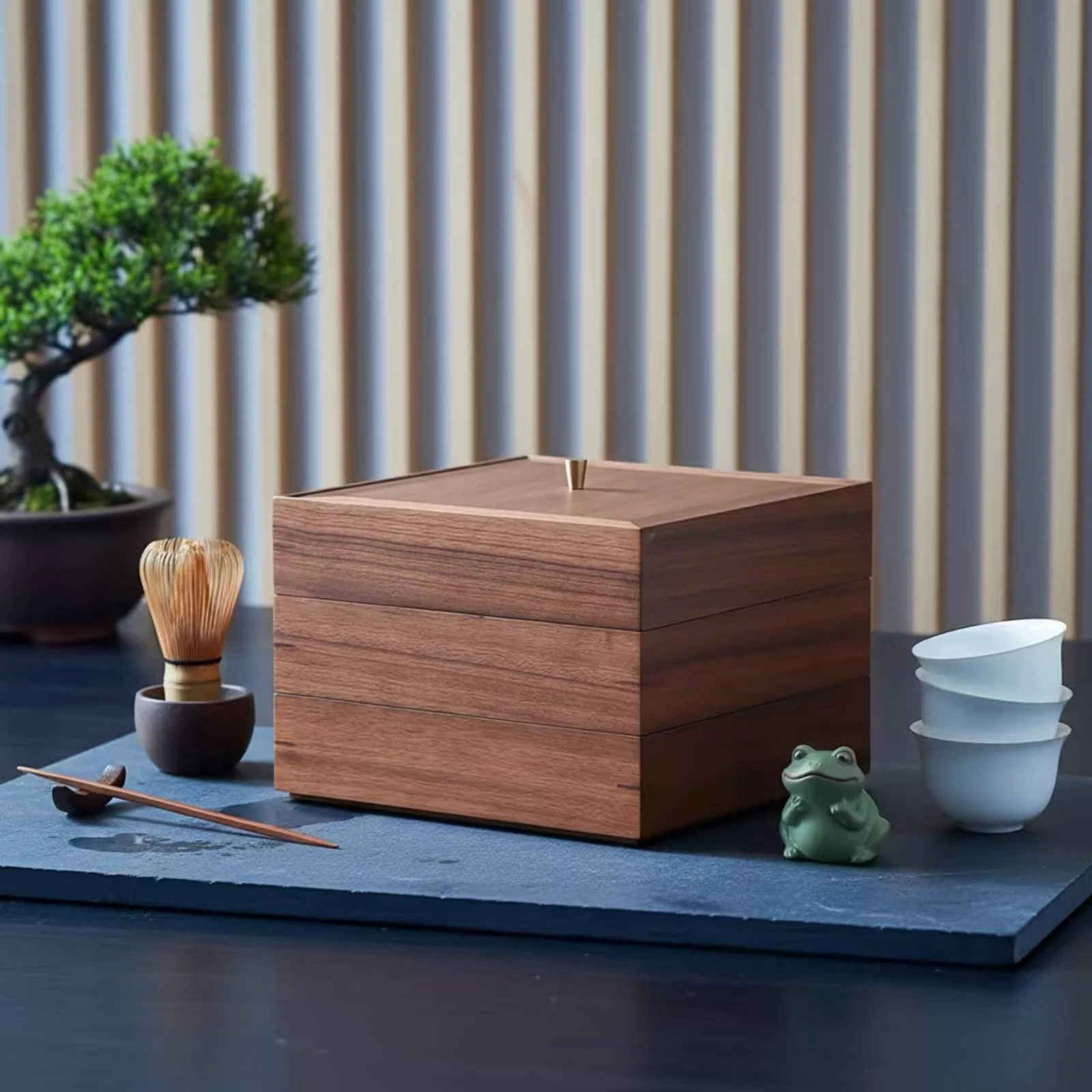 Tea Cake Storage Box Modular Tea Storage Box Decorative Functional for Kitchen Counter