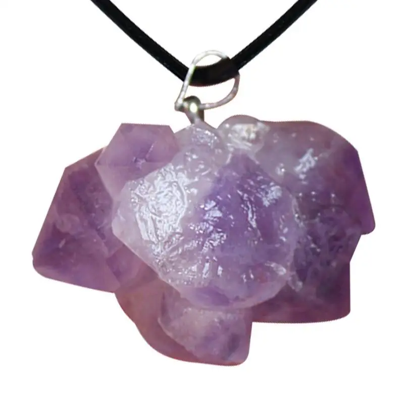 Irregular Natural Amethyst Pendant Cluster Cut Necklace Crystal Piont Stone Decoration Small Jewelry Pendants