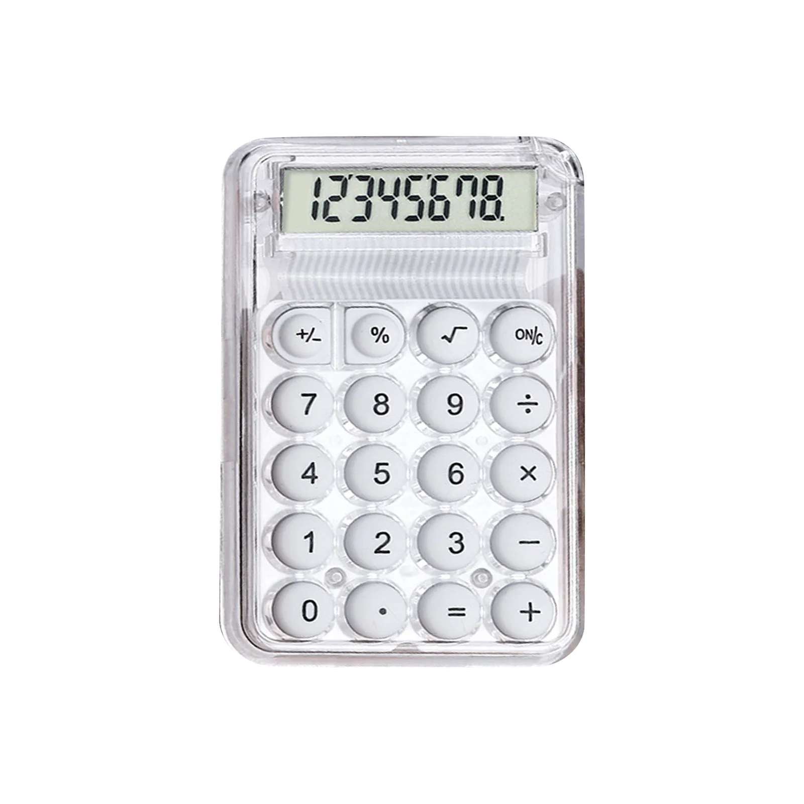 Small Pocket Calculator For Students Cute Portable Counter Compac Silent High Value Transparent For Middle And High School