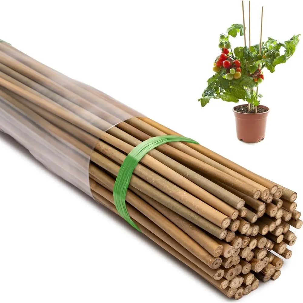70-Pack 4-Foot Natural Bamboo Plant Stakes for Climbing Vegetables and Indoor/Outdoor Plants Support