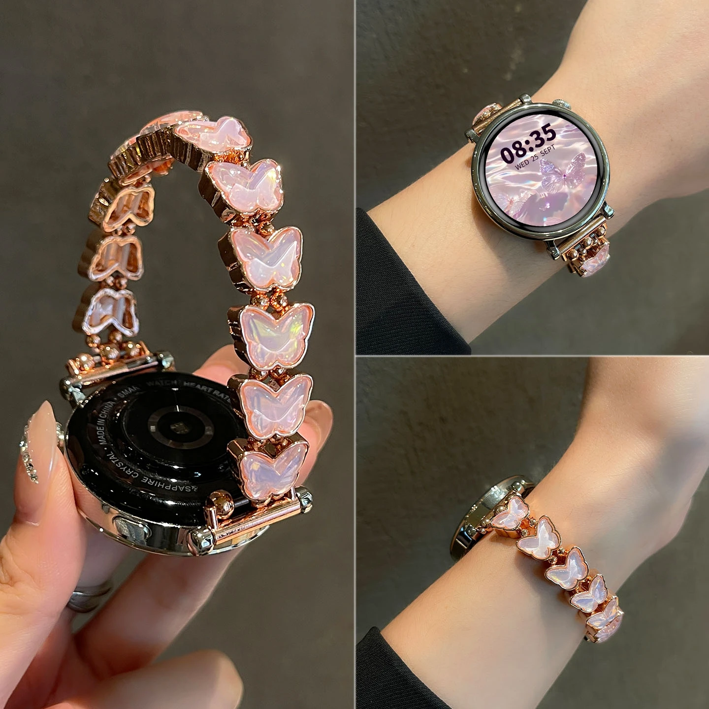 

22mm/20mm/18mm Colorful Butterfly Elastic Rope Fashion Strap for Huawei GT5/GT5 Pro/GT4/GT2/3/4