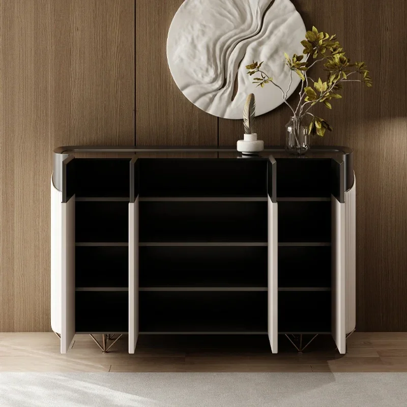 

Italian solid wood shoe cabinet home door American light luxury home