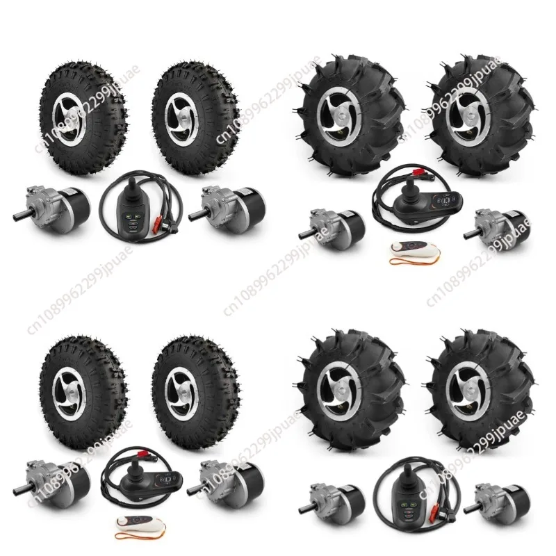 10 Wheels 24V 700W Dual Drive Motor Kit 4.10-4 Off-Road Tires