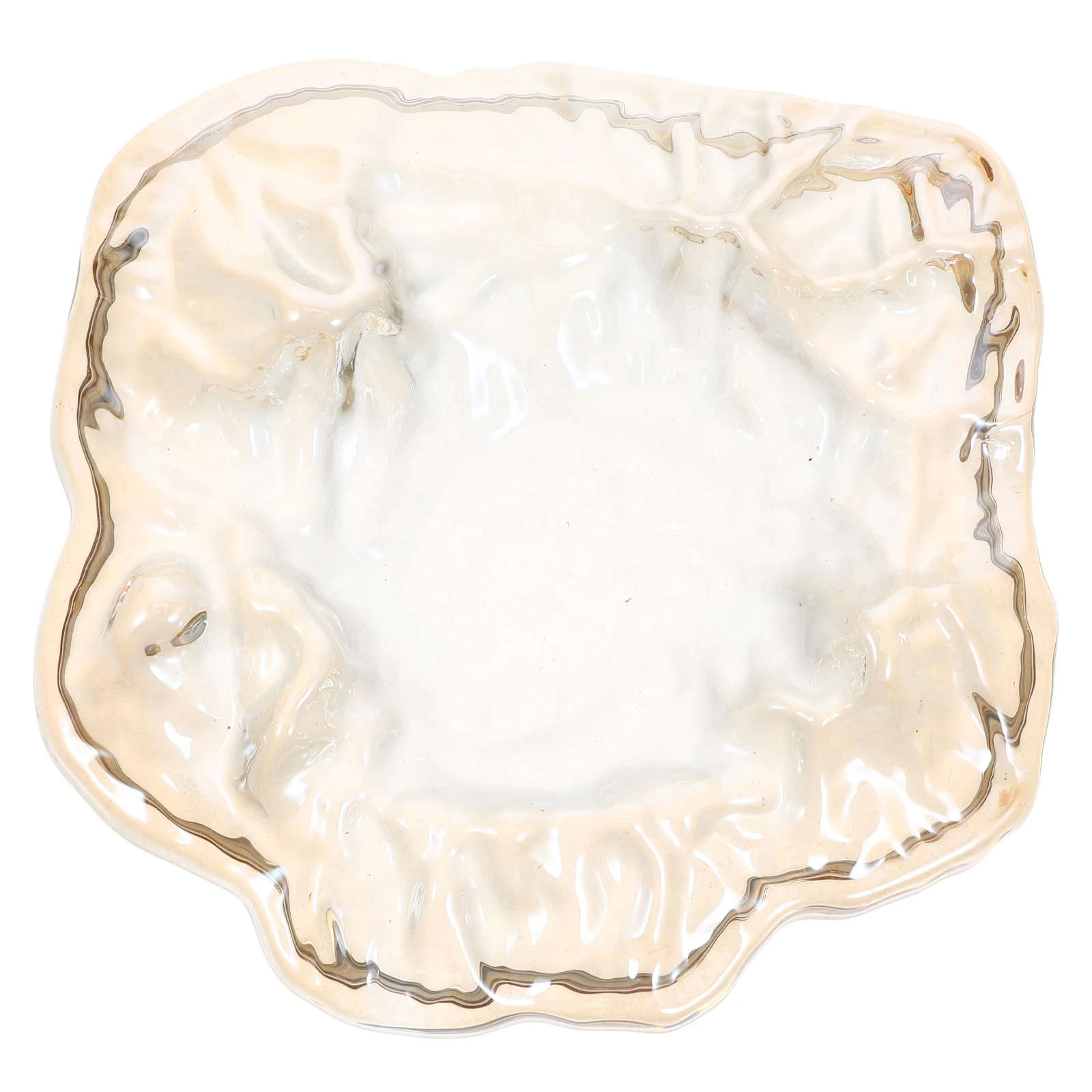 

Jewelry Holder Dish Glass Light Brown Irregular Ring Tray Earring Organizer Trinket Display Small Jewelry Tray Nightstand