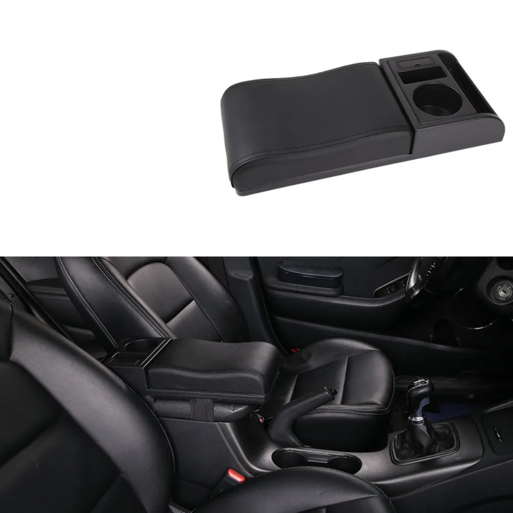 

Cup Holder Armrest Heightening Cushion Large Capacity Easy To Install Car Armrest Storage Box Phone Slot Scalable