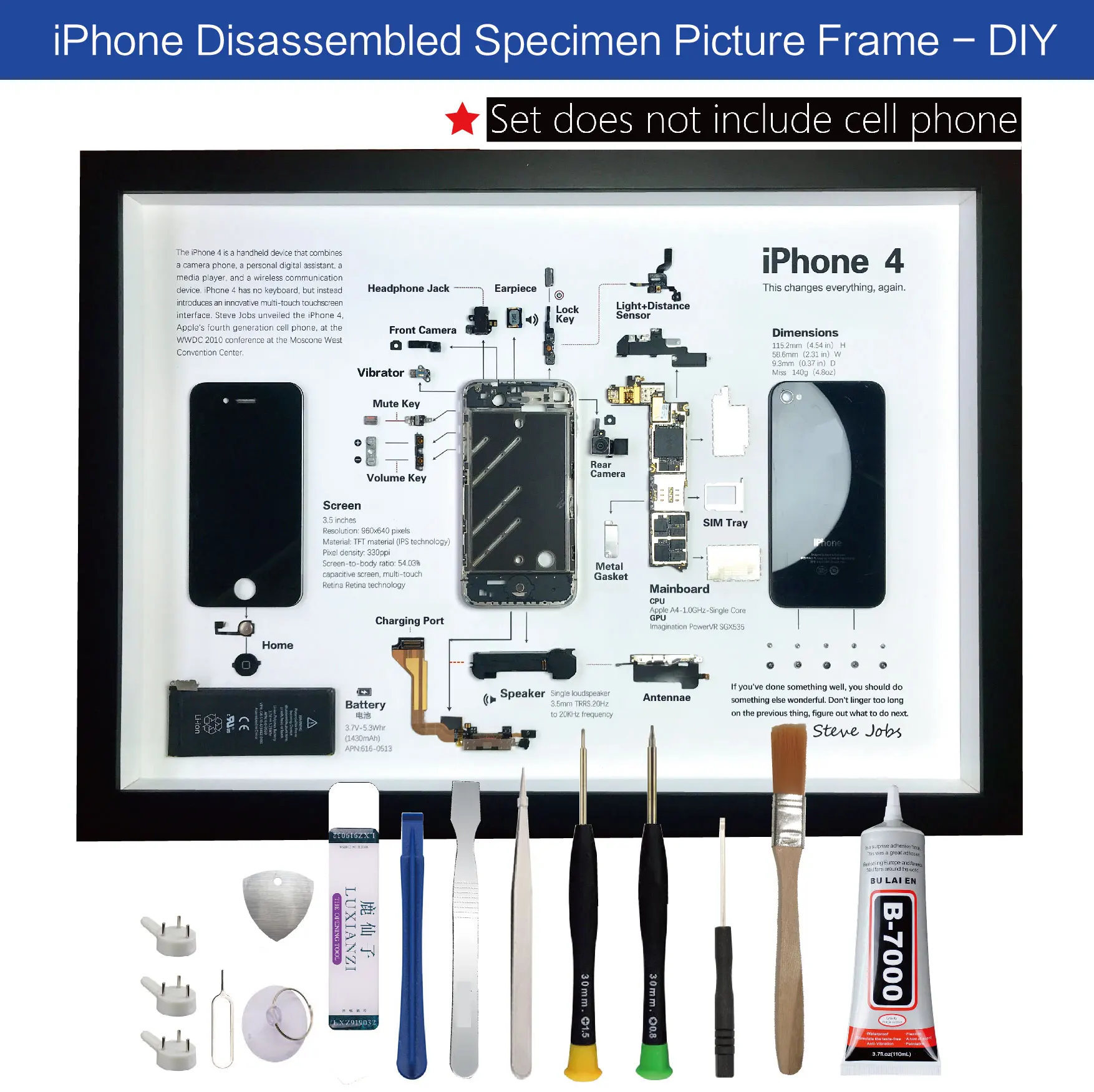 iphone disassembly framing art specimen photo frame diy set display collection electronic parts three-dimensional picture