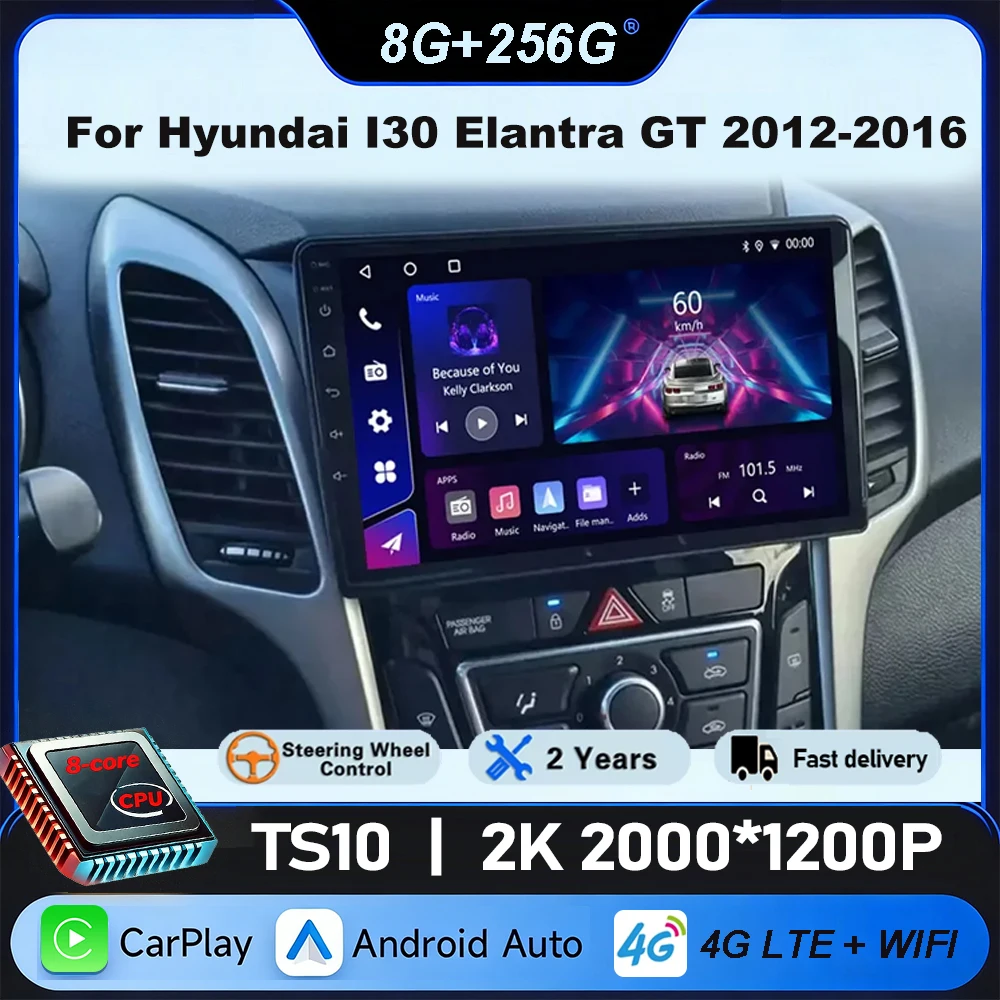 

Car radio For Hyundai I30 Elantra GT 2012-2016 Carplay Android Auto Screen Player GPS Navigation Head Unit Stereo Multimedia