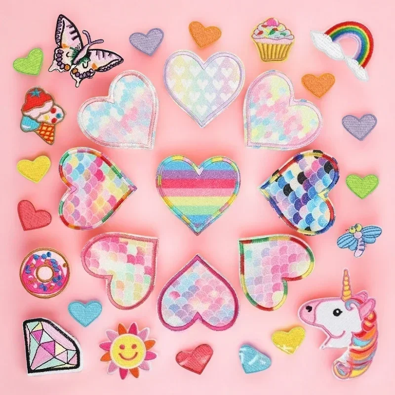 Cartoon Ice Cream Embroidery Cloth Sticker Computer Embroidery Label Love Bag Decoration Donut Embroidery Chapter Boy